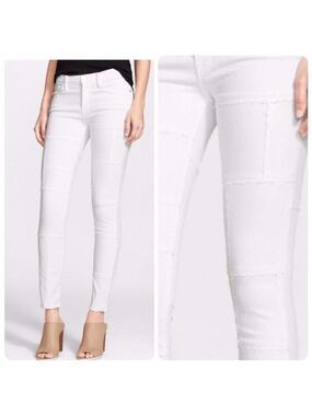 FRAME Denim Le Skinny de Jeanne White Patch Panel Patchwork Jeans Size 29